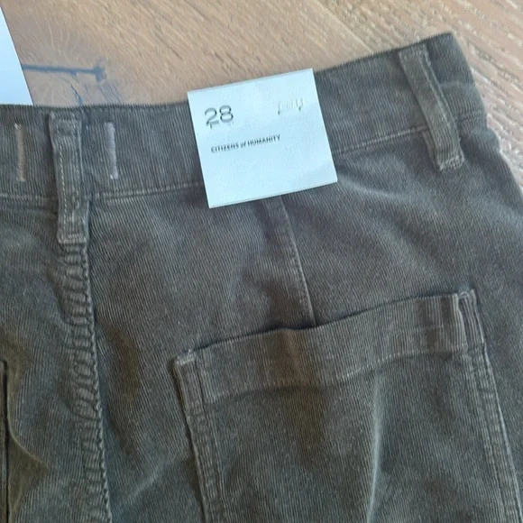 Citizens of Humanity Marcelle Corduroy Cargo Pants Costes Green Size 28 - Picture 9 of 13